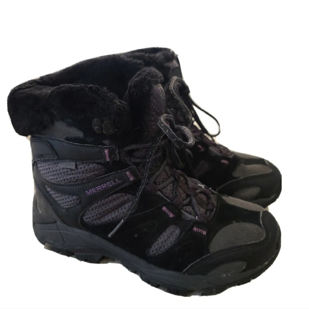 Merrell Boots Size 8 Black 200g Conductor Fleece Lined Winter/Snow Great Conditi